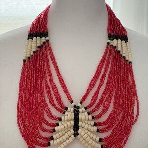 Vintage Bohemian Beaded Statement Necklace